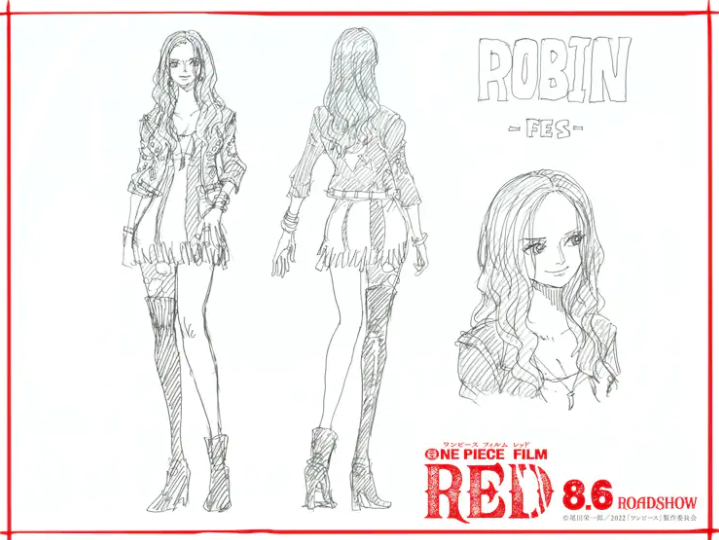 海贼王新动画电影《FILM RED》设定原画 尾田亲自绘制